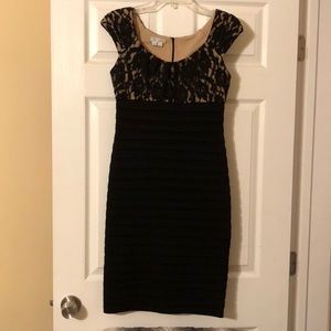 London Times black lace top stretchy dress